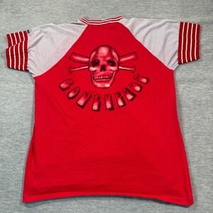 Bike Jersey Men's XL Red Boneheads Skull Crossbats Raglan V-Neck Made USA 90s